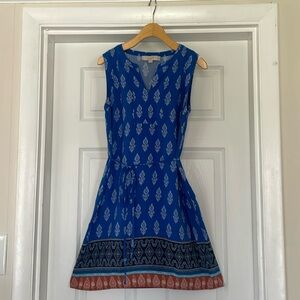 LOFT blue, sleeveless summer dress